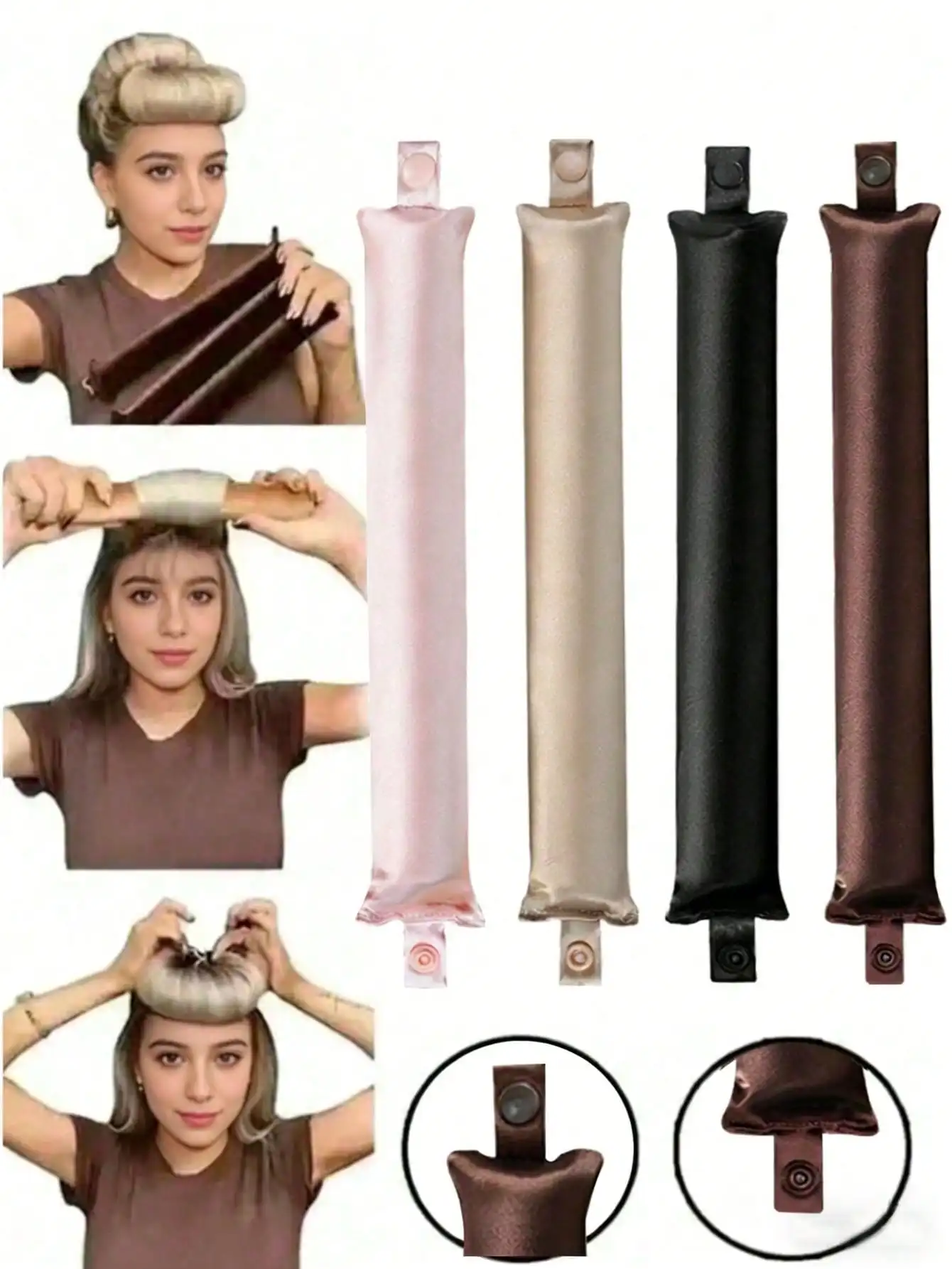 1pc No-Heat Hair Curler Set, Includes 8 Curling Rods With Soft Curling Headband, Creates Voluminous Waves & Long-Lasting Curls Without Heat. Soft Satin-Finish Foam Material Is Easy To Use And Clean. Perfect Gift For Holidays, Birthdays, Anniversaries. Sui