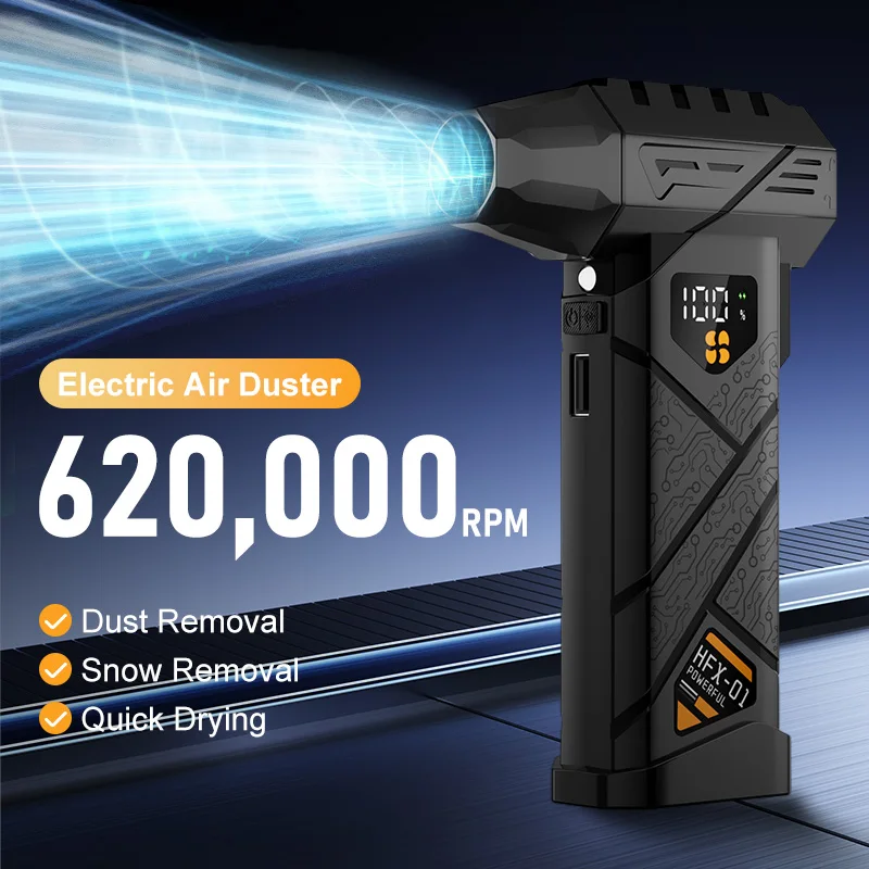 

620000RPM Electric Air Duster Brushless Motor Cordless Rechargeable Inflatable Dust Blower for Car Home PC Keyboard Cleaning