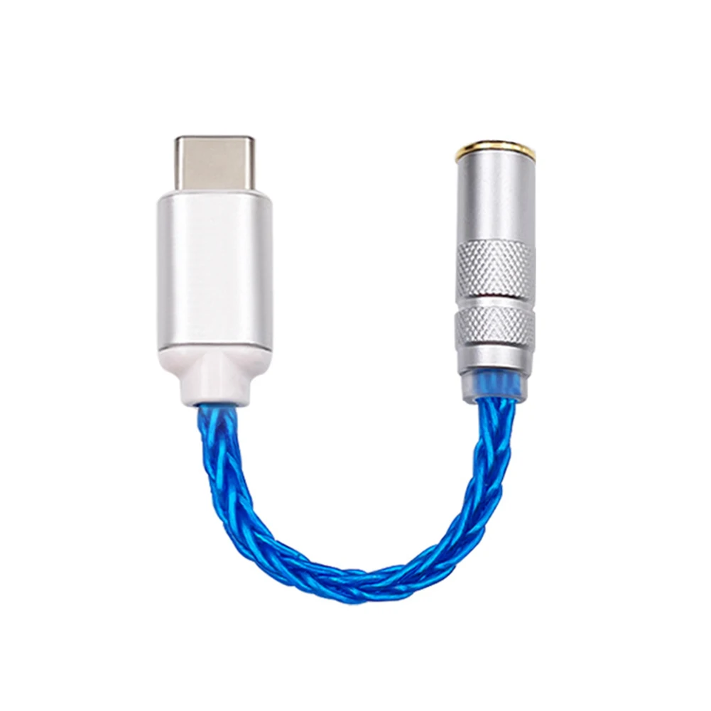 For Keshengxun CX31993 Type-C To 2.5/3.5/4.4mm Audio Decoding Earamplifier Silver Plated Adapter Cable Parts