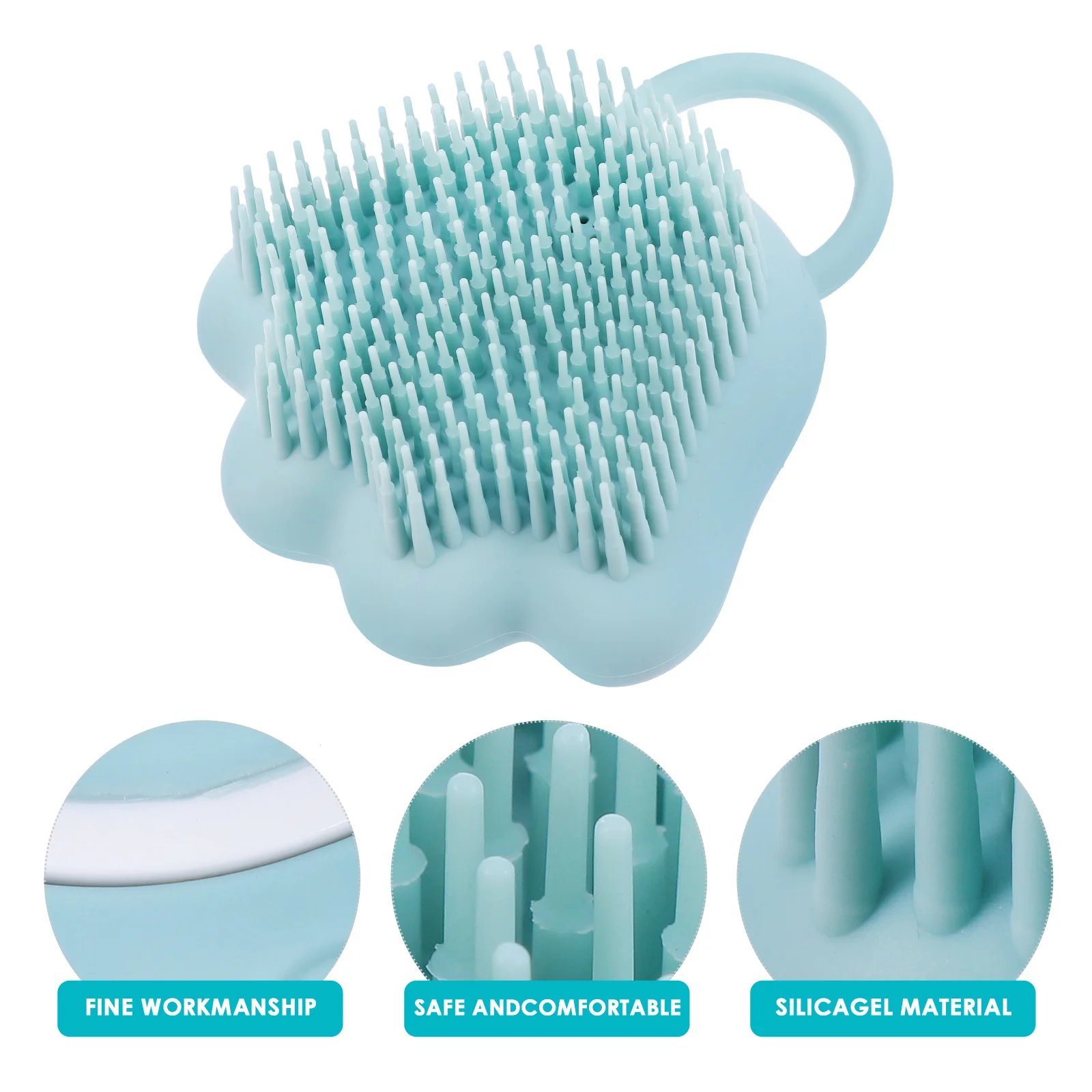 

Pet Massage Brush for Dogs Cats Rabbits Silicone Grooming Bath Tool Shedding Hair Remover Comfortable Ergonomic Handle Detangles