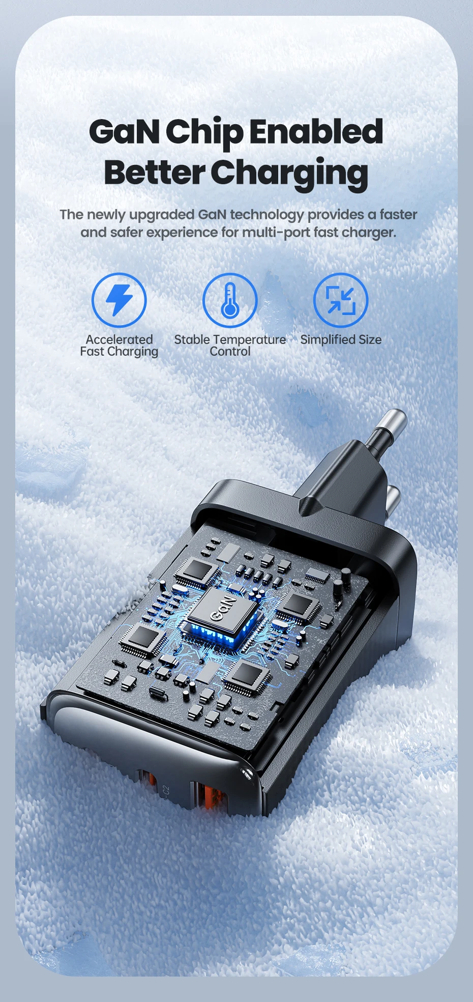 Toocki 65 W GaN USB-Ladegerät Typ C QC4.0 PD3.0 PPS Schnellladung für iPhone 16 15 14 Samsung 24 S23 Xiaomi Huawei Realme Laptop – Detail 4