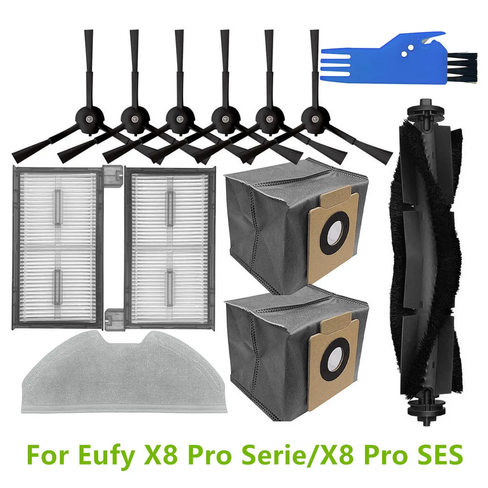 

Dust Bags Mop Rag HEPA Filters Main Side Brushes For Eufy X8 Pro Serie/X8 Pro SES Vacuum Cleaner Accessories