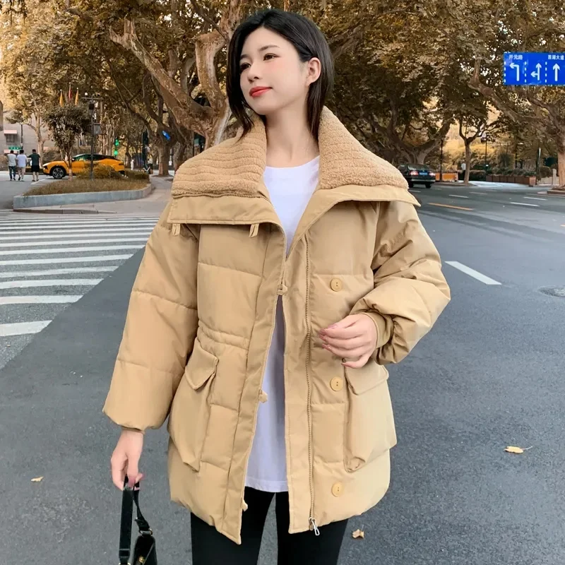 2023 New Winter Coat Women Parkas Snow Wear Coat Fashion Warm Female Cotton Padded Jackets Loose Puffer Parka Outerwear