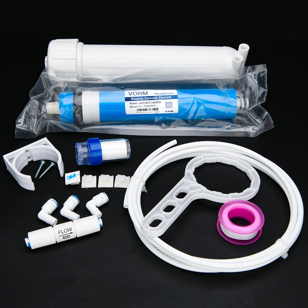 Free Shipping 100gpd VORM RO Membrane + 1812 RO Membrane Housing + Reverse Osmosis Water Filter System Parts