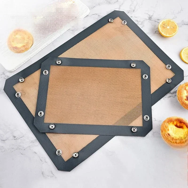 Silicone Baking Mat With Button Non-stick Reusable Heat Resistant Pastry Mat Leak Proof Cookie Sheet For Oven Baking