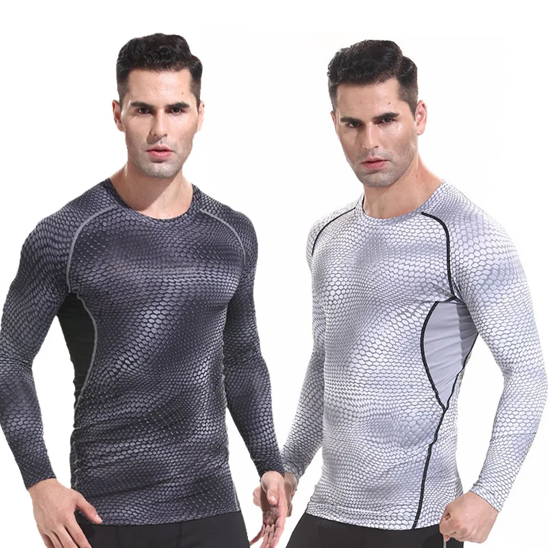 

Men Gym Compression Shirt Quick Dry Fit Long Sleeve Sport Basketball Jersey Bodybuilding Running Training Workout Fitness TShirt