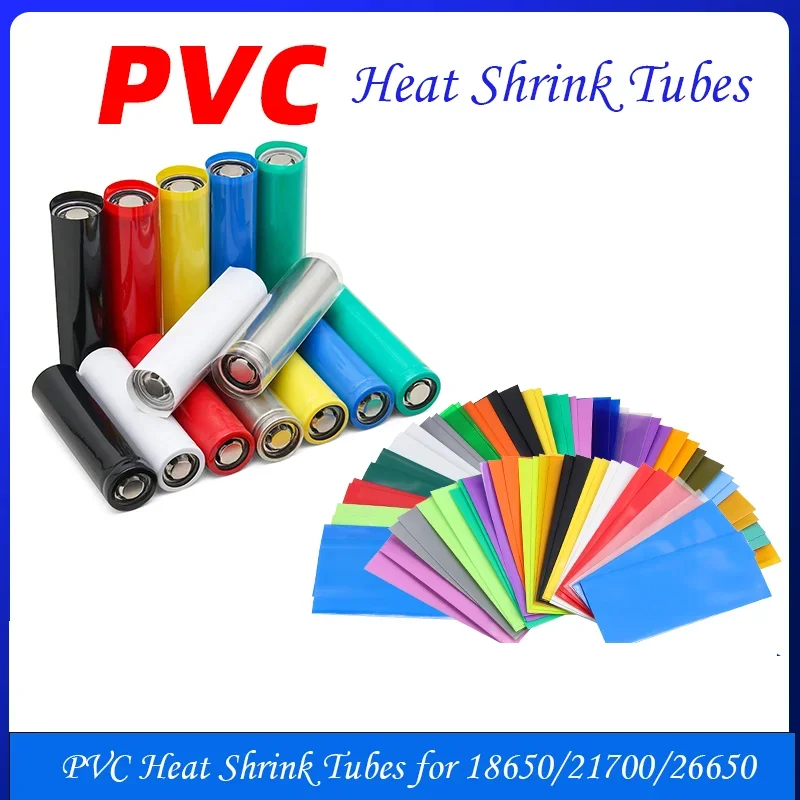 Battery Wrap Essentials: 50-500pcs PVC Heat Shrink Tubes for 18650/21700/26650 LiPo Batteries - Precut Insulation