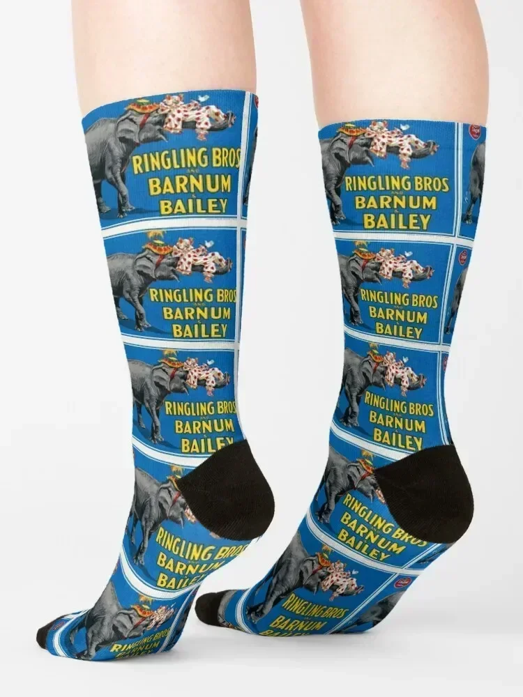 Ringling Bros. and Barnum & Bailey Elephant USA Vintage Poster Socks winter gifts winter thermal Socks Male Women's