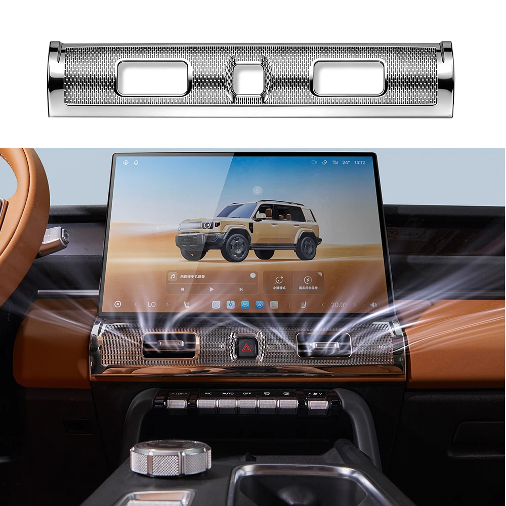 

Car Central Air Conditioning Vent Dust Cover Fit for CHERY ICAR V27 2026 2027 Car Interior Modified Metal Protective Cover