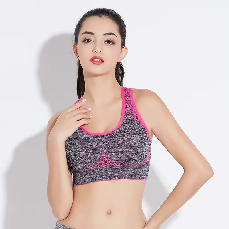 Women's Sports Bra, Gathering Padded Seamless Bra, Women's Steel-Free Fitness Training Fitness Sports Bra，Women Bra No Wire image 3