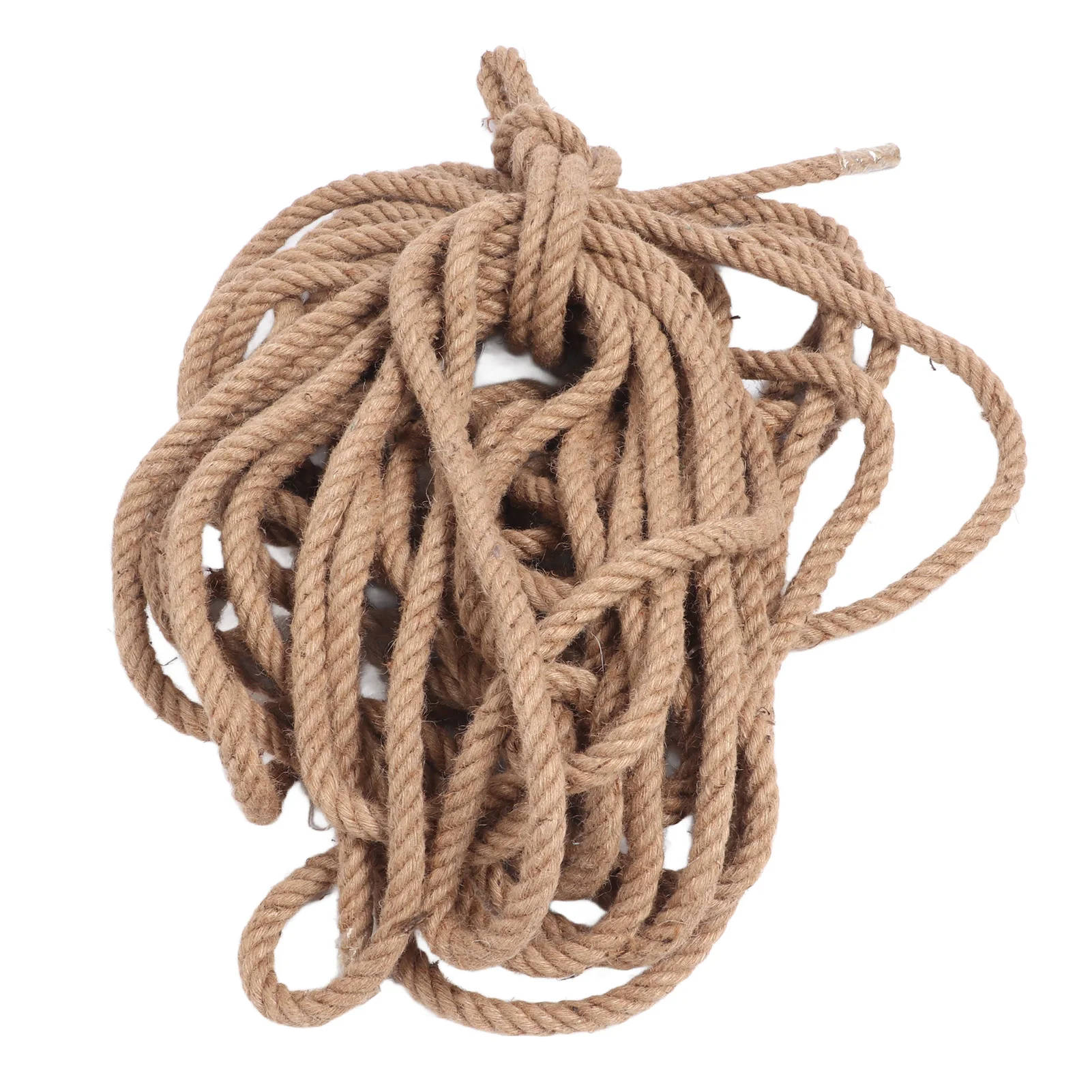 Twisted Yellow Hemp Rope Twisted Natural Thick Jute Rope Hammock Swing Boat Railing 26mm 500kg Bearing
