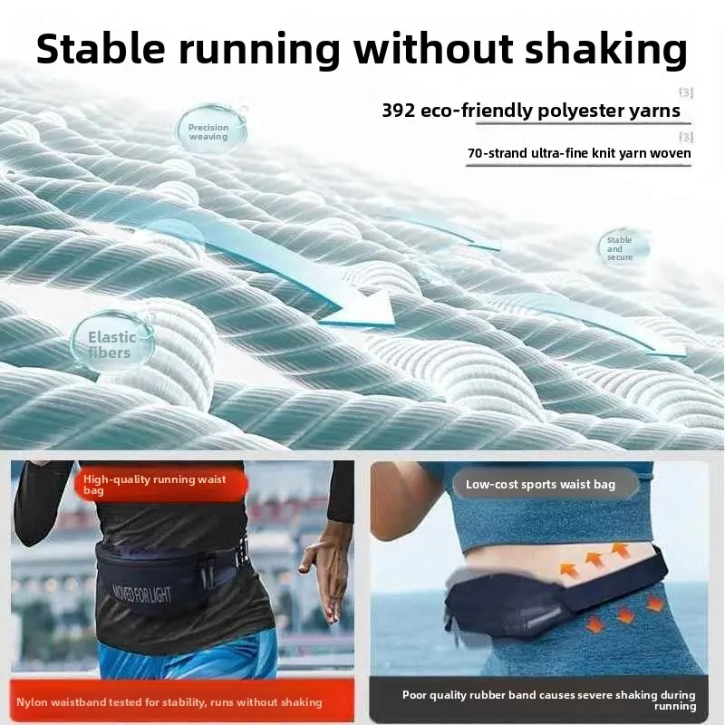 Men's Fanny Pack High-End Outdoor Sports Trendy Mobile Phone Running Cycling Large Capacity Unisex Invisible Waterproof Cross...