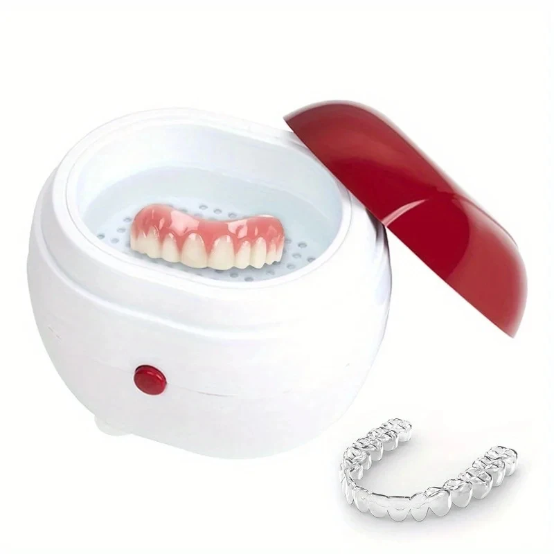 New Automatic Denture Cleaning Case With Filter: Portable Retainer Cleaner For Dentures, Braces, Jewelry Necklace，And Retainers