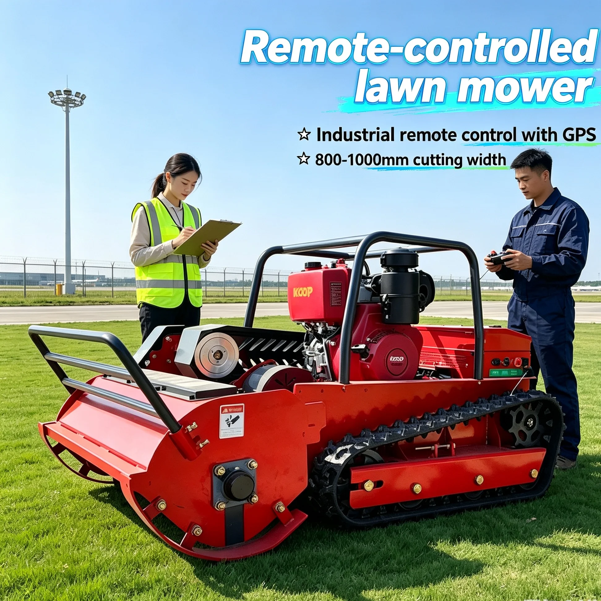 Customized lithium battery self-propelled mower owns display screen, zero turning design complies with municipal green maintenan