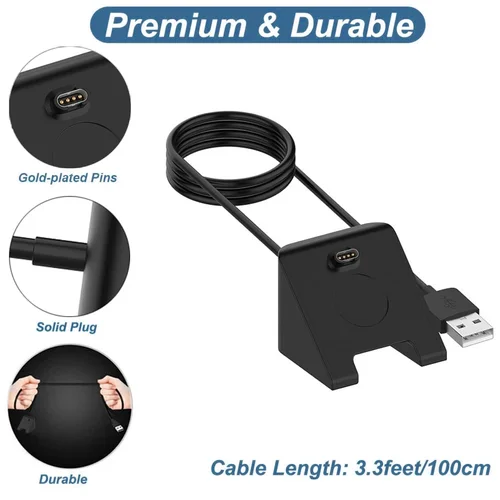 Imagen 2 del producto Base de carga para reloj inteligente Garmin Fenix 7/7S/7X Epix/Venu 2/Venu SQ/enduro/Approach S62/vivomove 3/Cable cargador USB