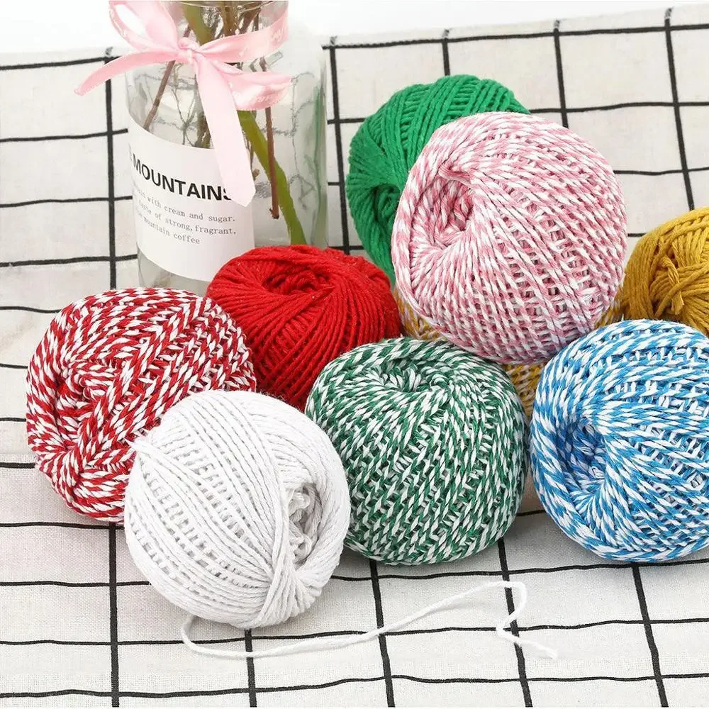 1.5mm Colored Cotton Rope Dual Color All Cotton Baker Dual Rope Rural Handicraft Handmade Accessories