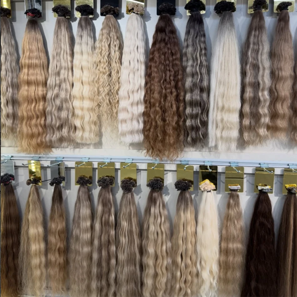 30 Inch Natural 613 Blond Colored Straight Human Hair Extension 100g Strand Fusion Flat Tip Keratin Capsules for Hair Extensions
