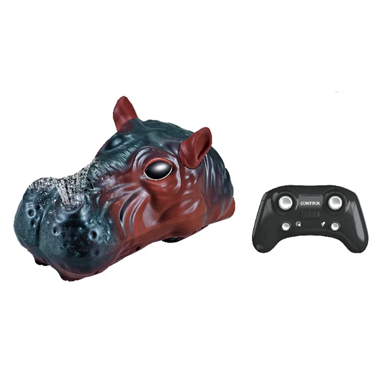 

2.4Ghz Rc Hippo Remote Control Boat Waterproof Lake Swimming Pool Spray Kids For Birthday Gift