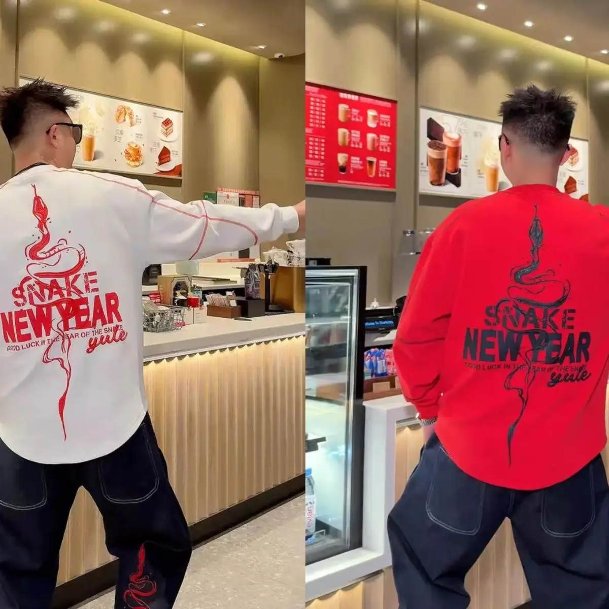 

Новый модный спортивный костюм унисекс 2025 года с принтом под змеиную кожу, свободного кроя, из дышащего хлопка, для мужчин и женщин