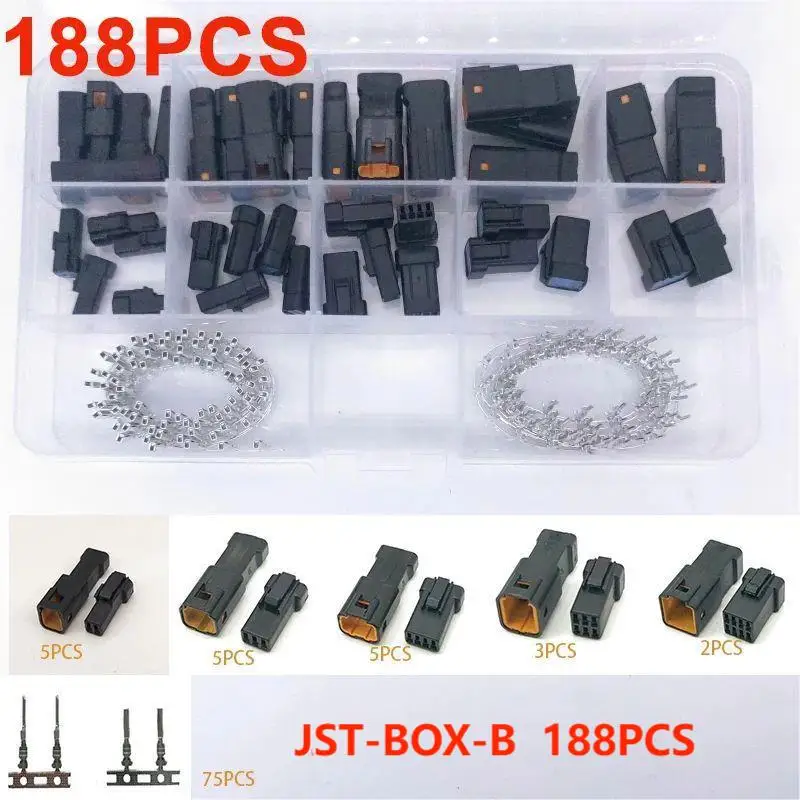 Combinatieset 2P 3P 4P 6P 8P 0.6Mm Waterdichte Draad Connector Stekker Mannelijke Vrouwelijke Aansluiting Jst Jwpf Elektrische Connector