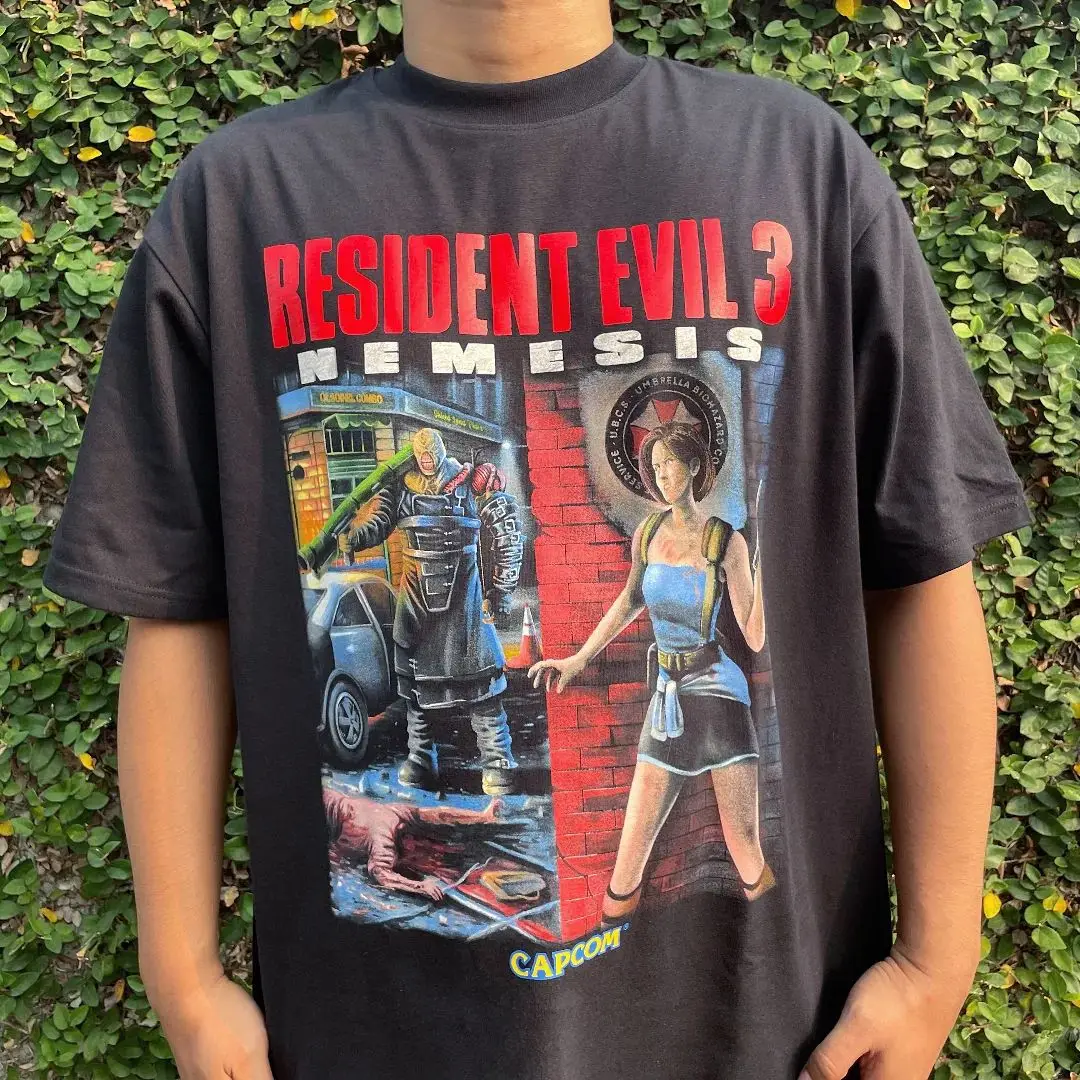 

American vintage Resident Evil 3 graphic t shirt harajuku goth streetwear pro choice top y2k oversized korean gothic t shirts