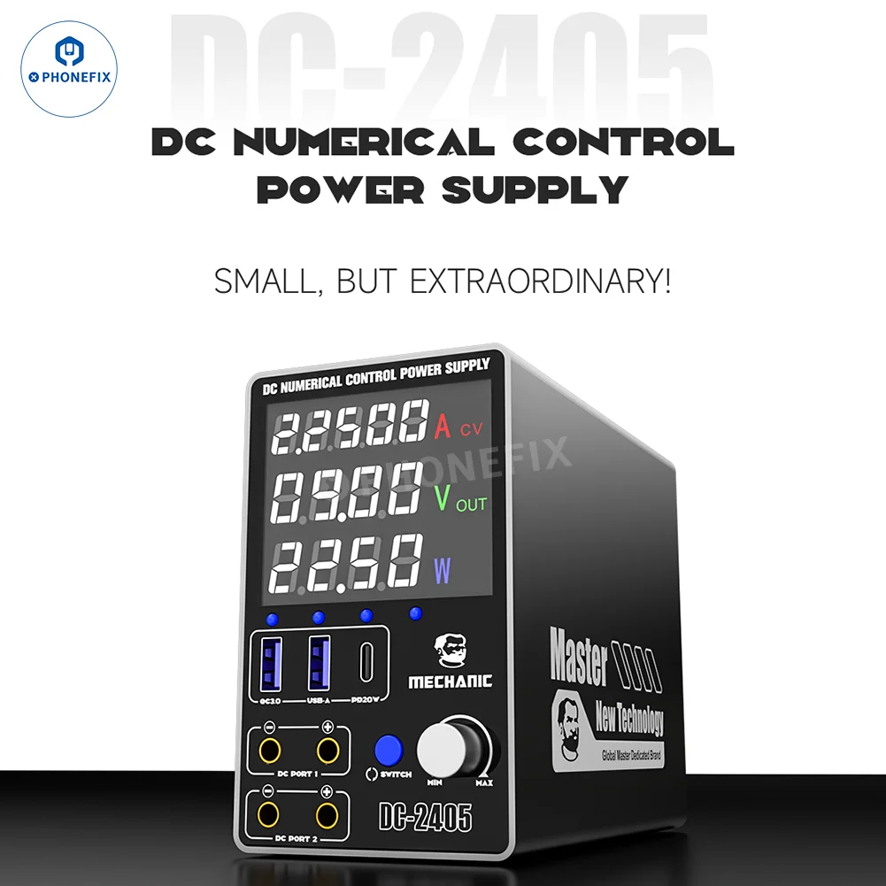 Mechanic Dual Channel DC Power Supply High Precision Adjustment Current Voltage 24V5A for Phone Repair Tester Fast Charge Tool