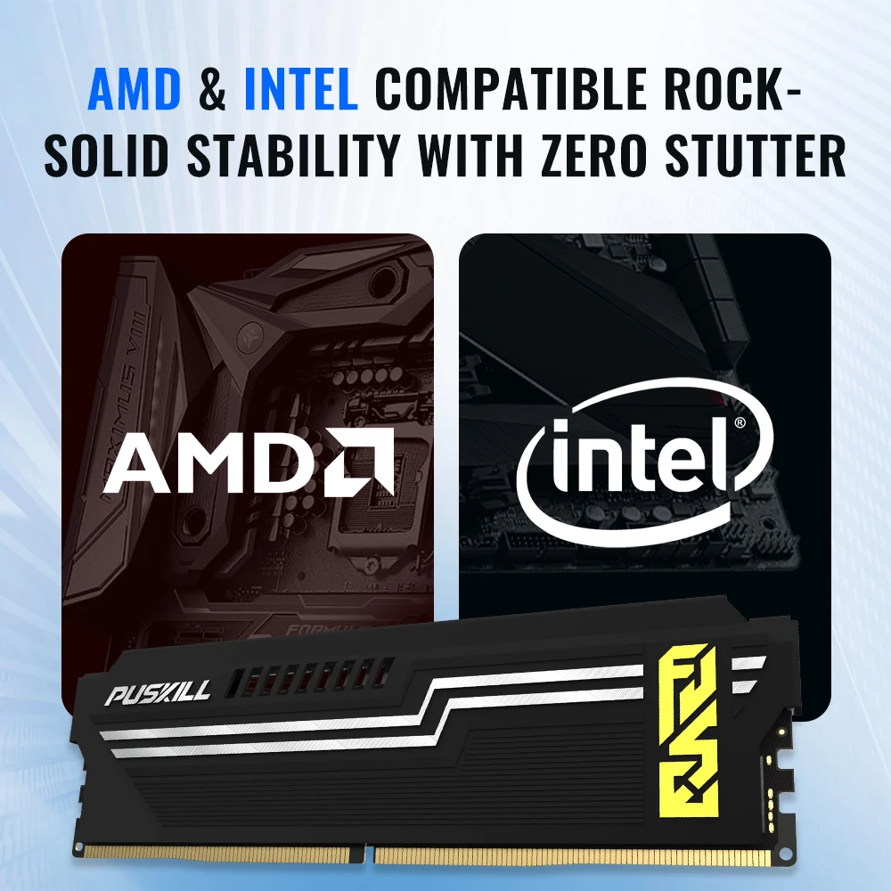 PUSKILL DDR5 메모리 RAM 데스크탑 16GB 6000MHz 5600MHz 5200MHz 4800MHz UDIMM 쿨링 베스트 히트 싱크 게이밍 메모리