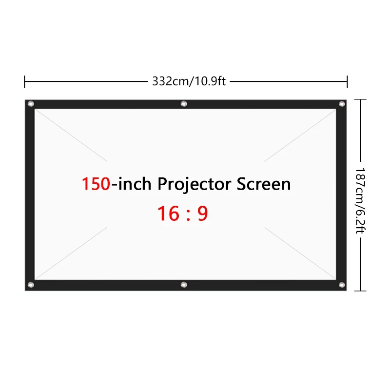 Projector Screen Fabric 100 120 Inch Screen Projection Portable Reflective Cloth For Xgimi H3 H2 YG400 For Beamer