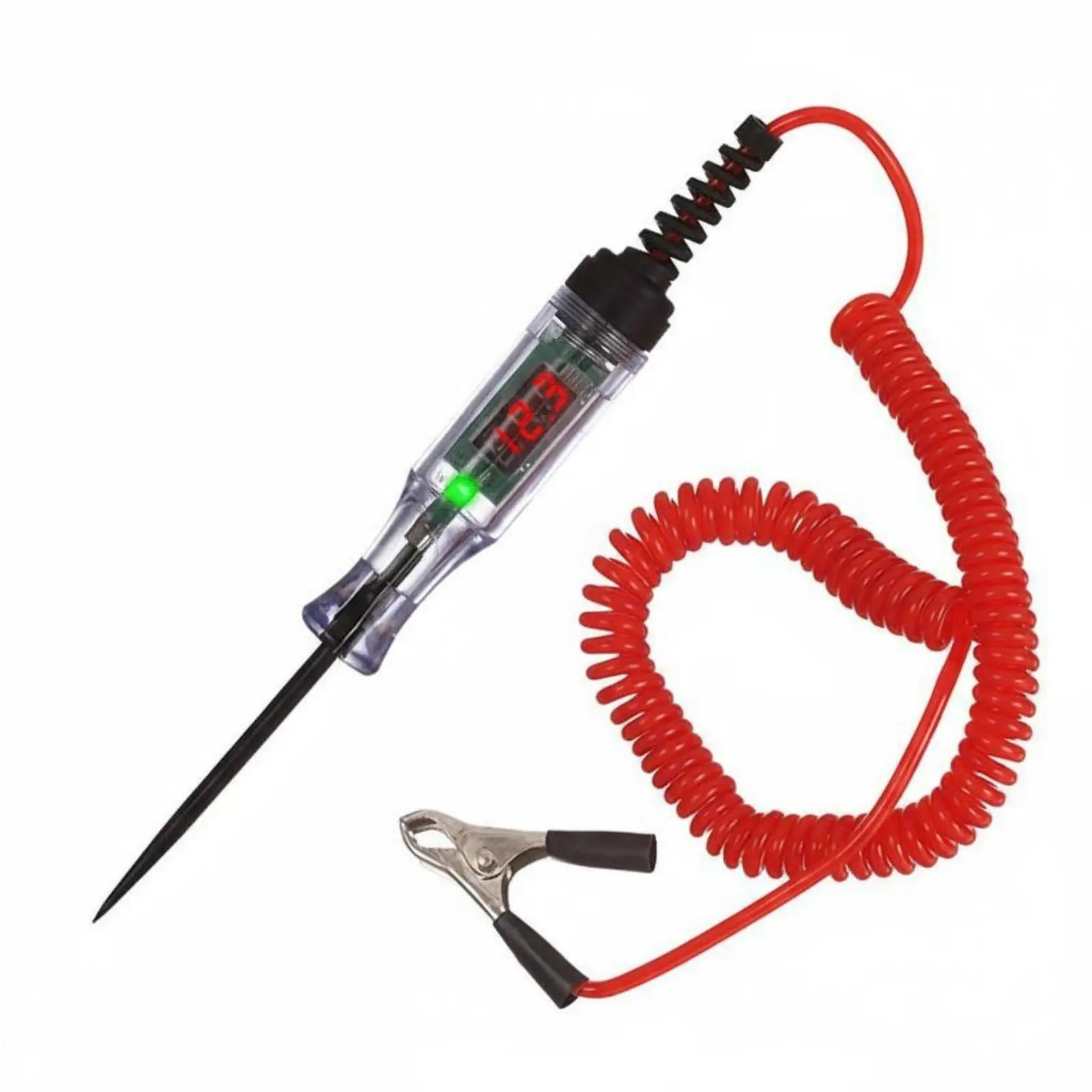 Car Battery Test Pen 3V 70V DC Voltage Meter with Coiled Wire for Automotive Electrical System Diagnostic Tool