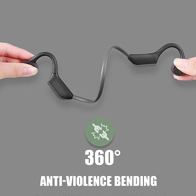 OKCSC سماعة توصيل العظام بلوتوث 5.0 سماعات لاسلكية IP56 مقاوم للماء في الهواء الطلق سماعة رياضية مع ميكروفون يدوي