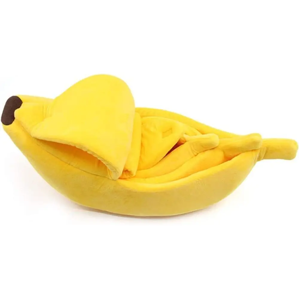 Winter Cat Banana Bed Dog House Warm Boat Pet Sleep Nest Cotton Cushion Coral leece Dog Pad Cat Mat (M) view 5
