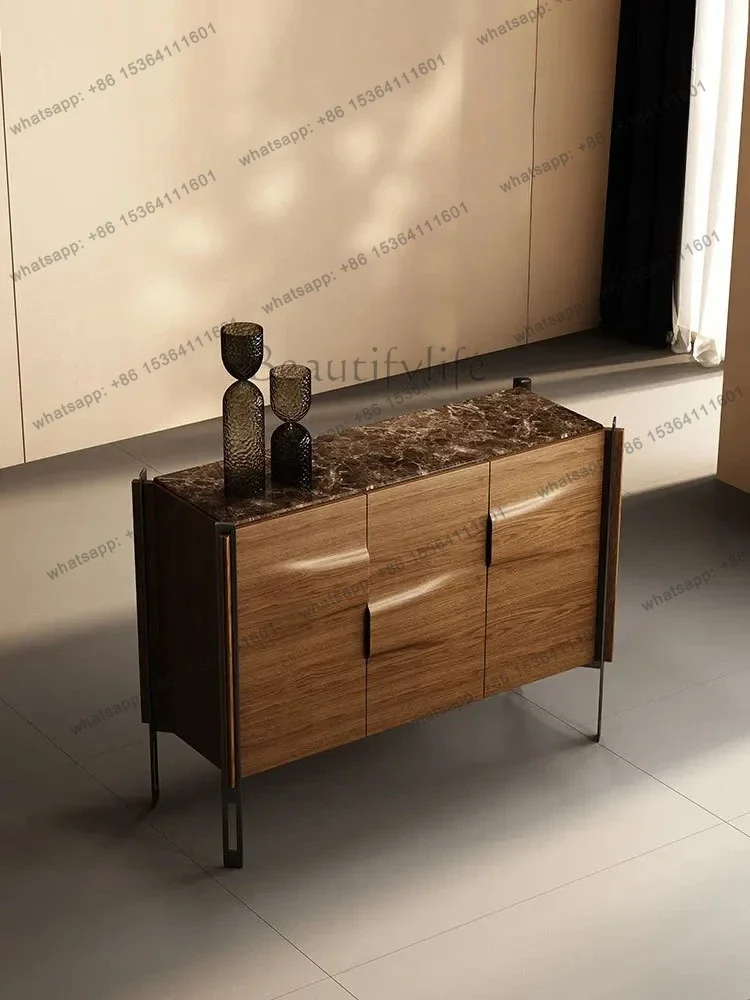 

yj9 Italian minimalist solid wood shoe cabinet modern minimalist porch cabinet light luxury high-end villa living room locker