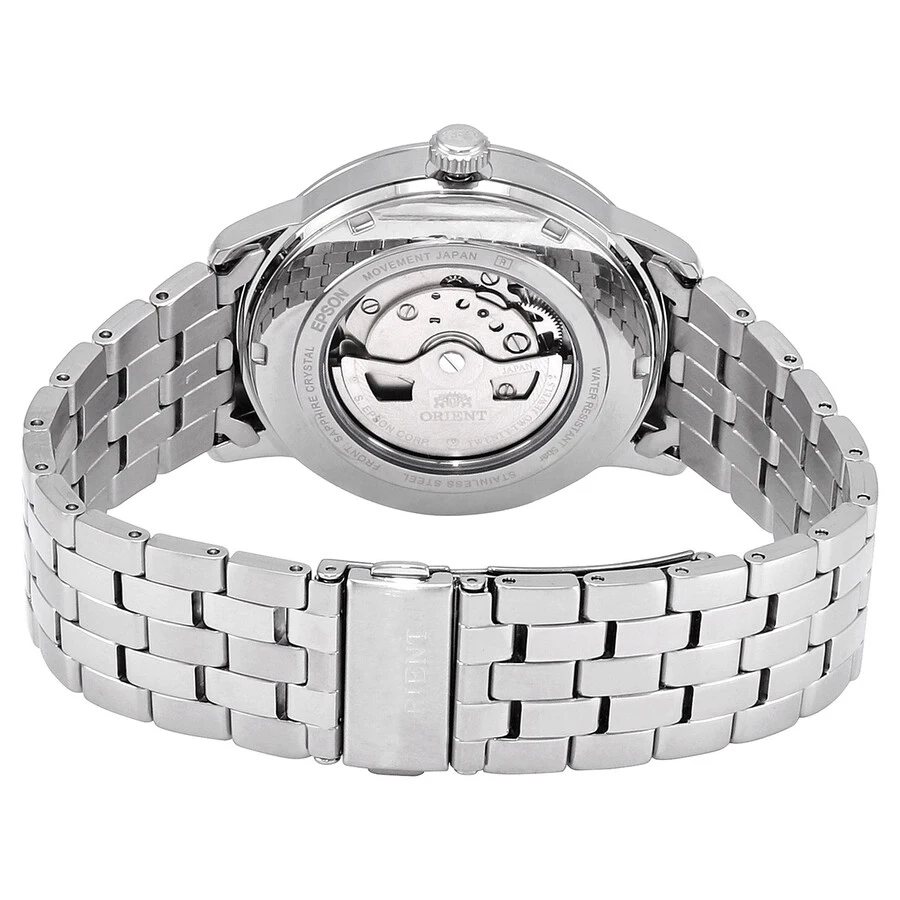 ساعة أورينت ساعة رجالية ميكانيكية أوتوماتيكية بالكامل، ساعة يد رجالية عصرية وبسيطة بسوار فولاذي