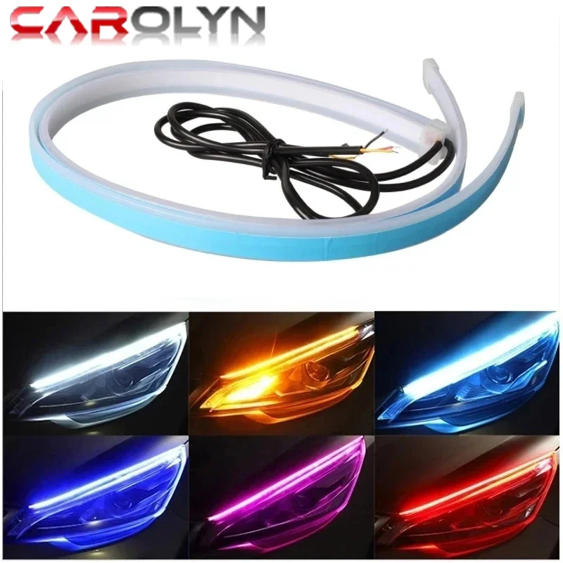 

Carolyn 2X 12V Led Guide Strip Headlight for Car Daytime Running Light Turn Signal Bulb DRL Sequential Switchback 30cm/45cm/60cm