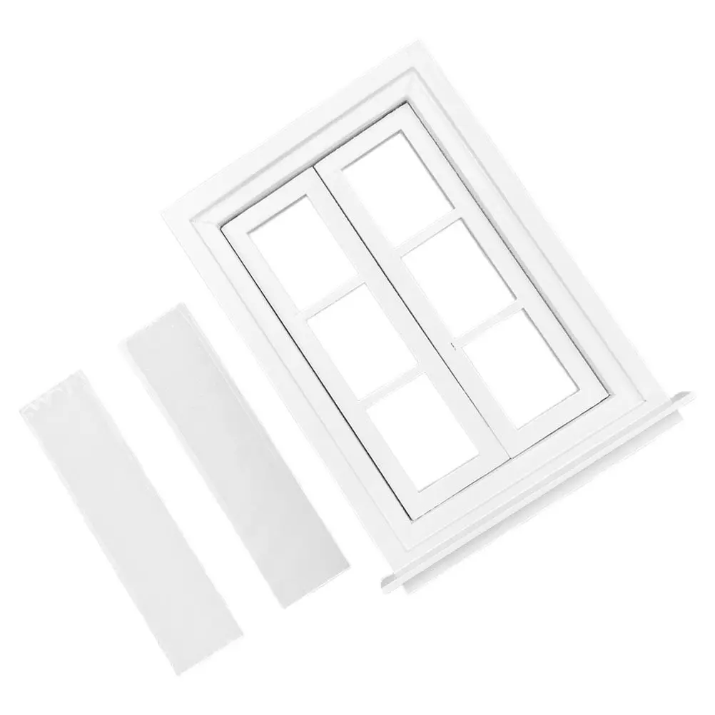 

Mini Wooden Window Frame White Miniature Furniture Decoration for Mini House Props Photo Scene Layout Small House Accessories