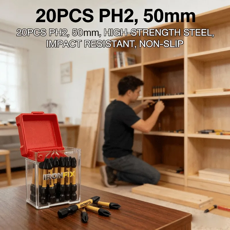 Durable 20pcs PH2 Screwdriver Bits In Box High Hardness S2 Steel Magnetic Tip For Electric Screwdriver Drill Bit Set Hardware - view 5