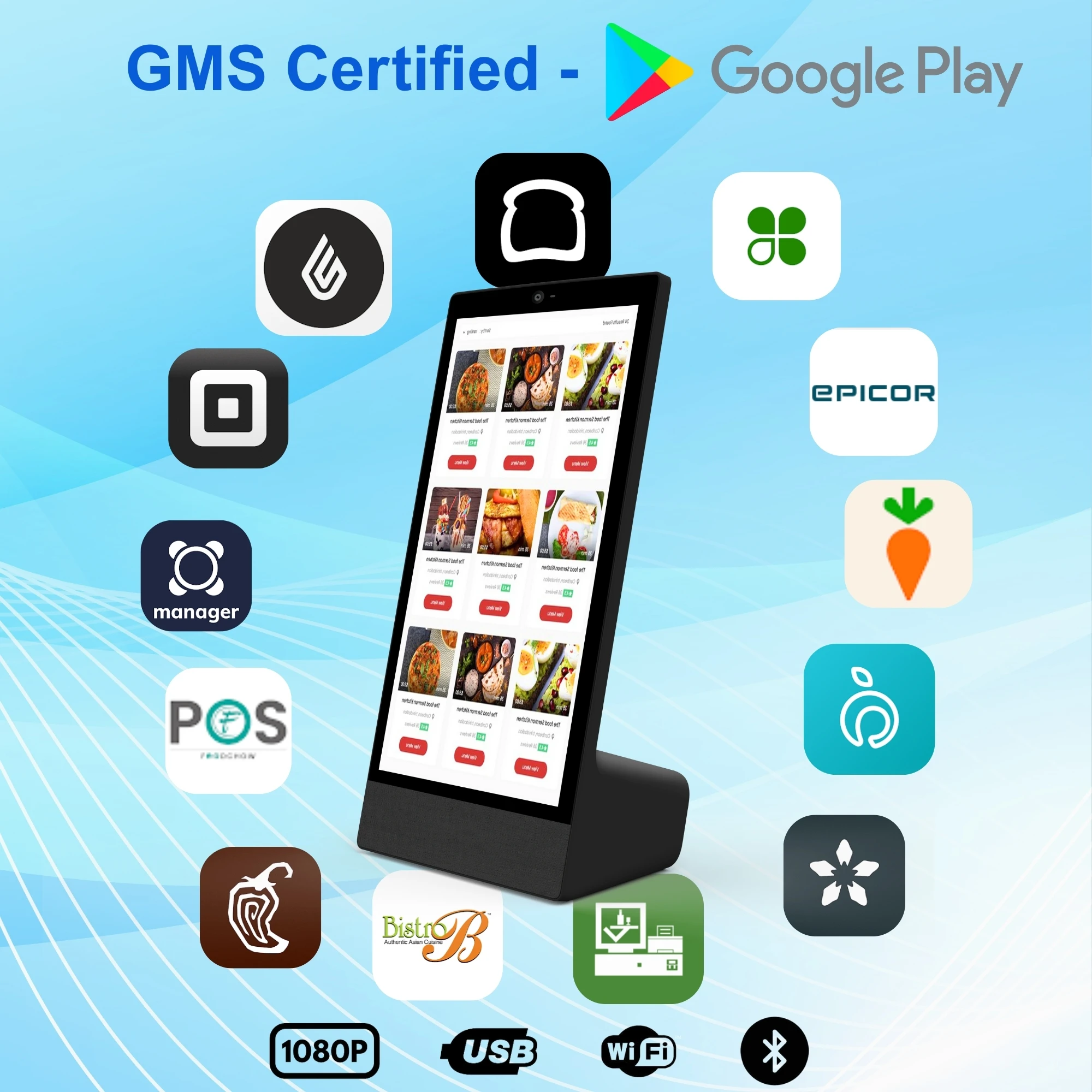 10000mAh Battery IP65 L Shape Tablet RK3576S 4+64G POE Touch Screen NFC Android 15 Restaurant Commercial Tablet Order Kiosk