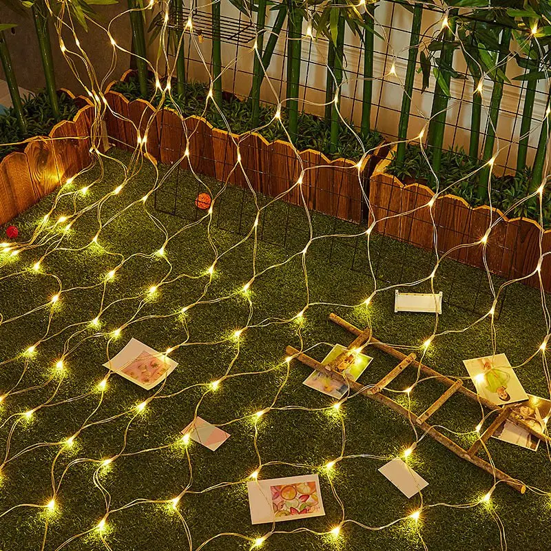 Star Fishing Net LED String Outdoor String Fairy Night Lights Holiday Bedroom Home Party Christmas EU Plug
