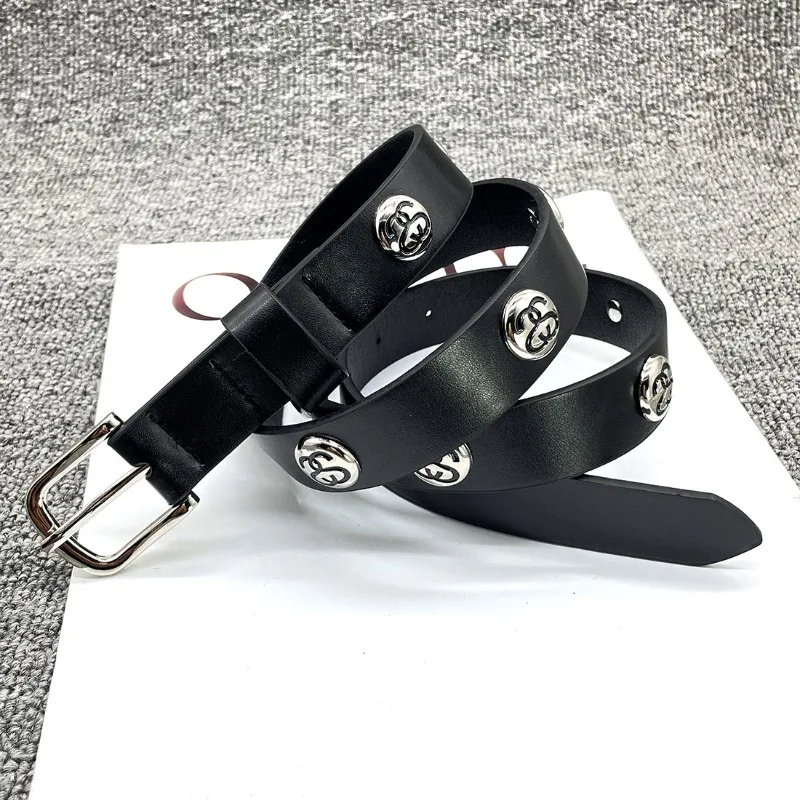 

Новый уличный ремень в стиле хип-хоп, панк, пояс в американском стиле, бархатный ремень, унисекс, черный дизайнерский кожаный женский и мужской уличный аксессуар