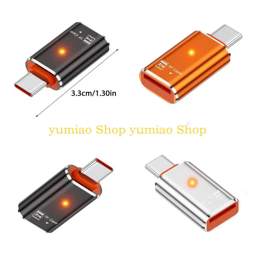 

587B USB2.0 Portable Card Reader Type C to TFs MicroSDs Advanced OTG Adapter