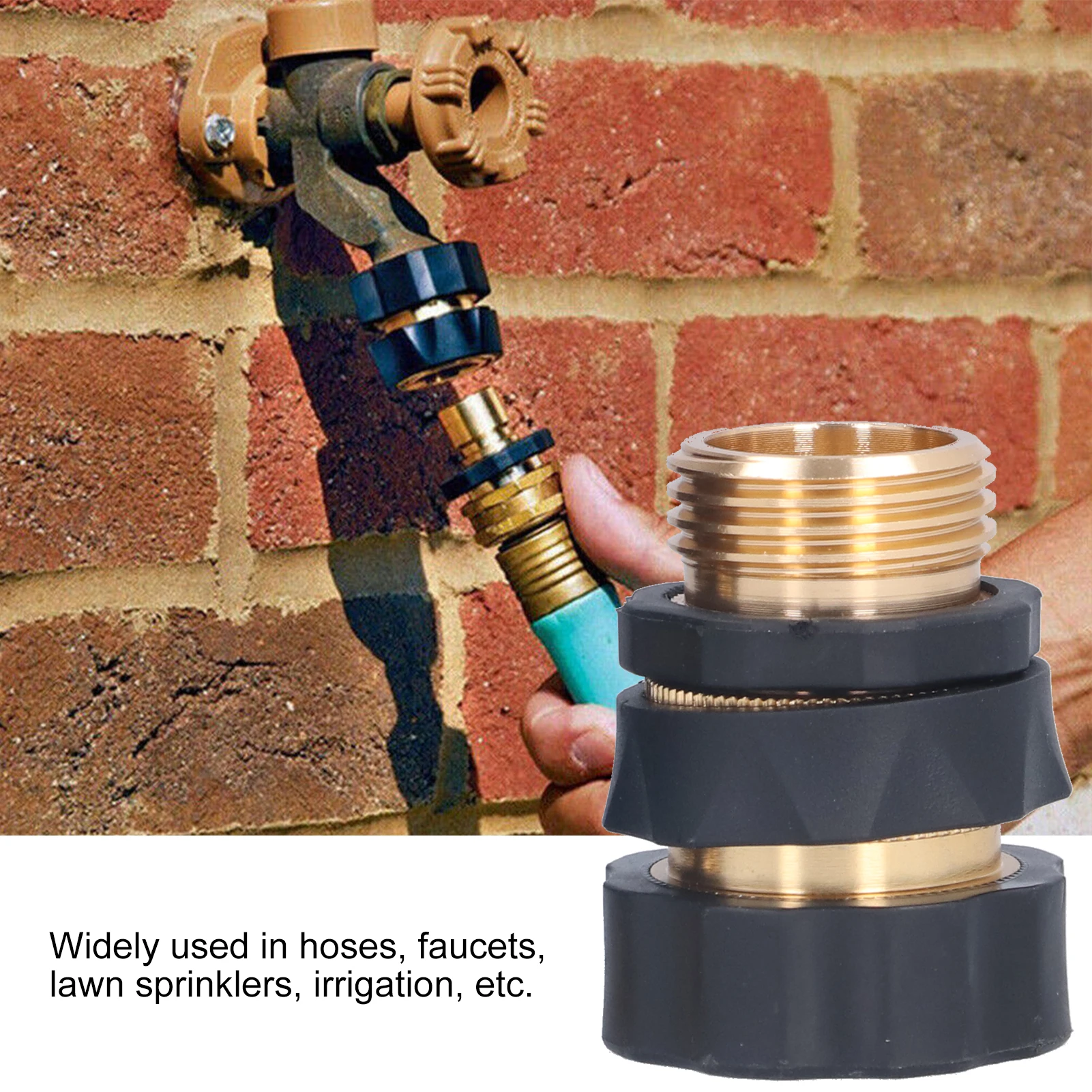 Juego de 4 conectores rápidos de manguera con juntas, accesorios adaptadores de latón a prueba de fugas para riego de jardín, conector de manguera de latón