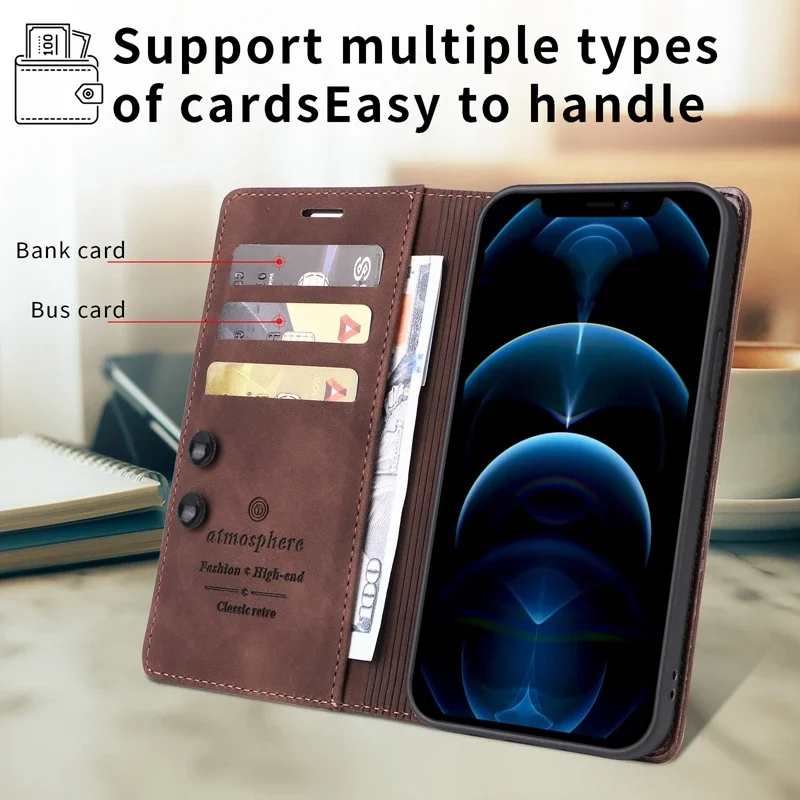 For Xiaomi Redmi 12C 10 9 9A 9T Note 12 12S 12 Pro Plus 11S 10 Pro 9 9S 8 Pro Poco X3 Pro F5 Wallet Magnetic Leather Case