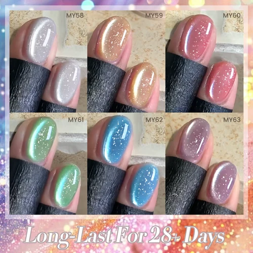 Imagen 2 del producto BORN PRETTY 10ml Rosa Mambo Ice Glitter Cat Esmalte de uñas de gel magnético Brillo brillante Ultra Crystal Soak Off UV Barniz Nail Art