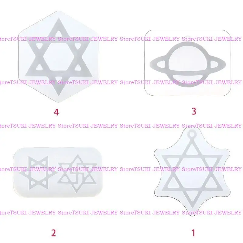 

62KE DIY блестящие глянцевые шестиконечные звездные брелковые плесени плесень смола эпоксидная эпоксия ювелирные изделия