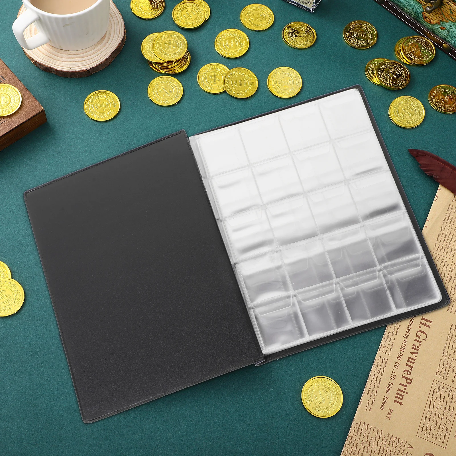 Livre de Collection de pièces de monnaie, 10 Pages, capacité de 250 pièces de monnaie, grande petite grille, fente transparente pour Albums de monnaie, collectionneurs, porte-cadeau
