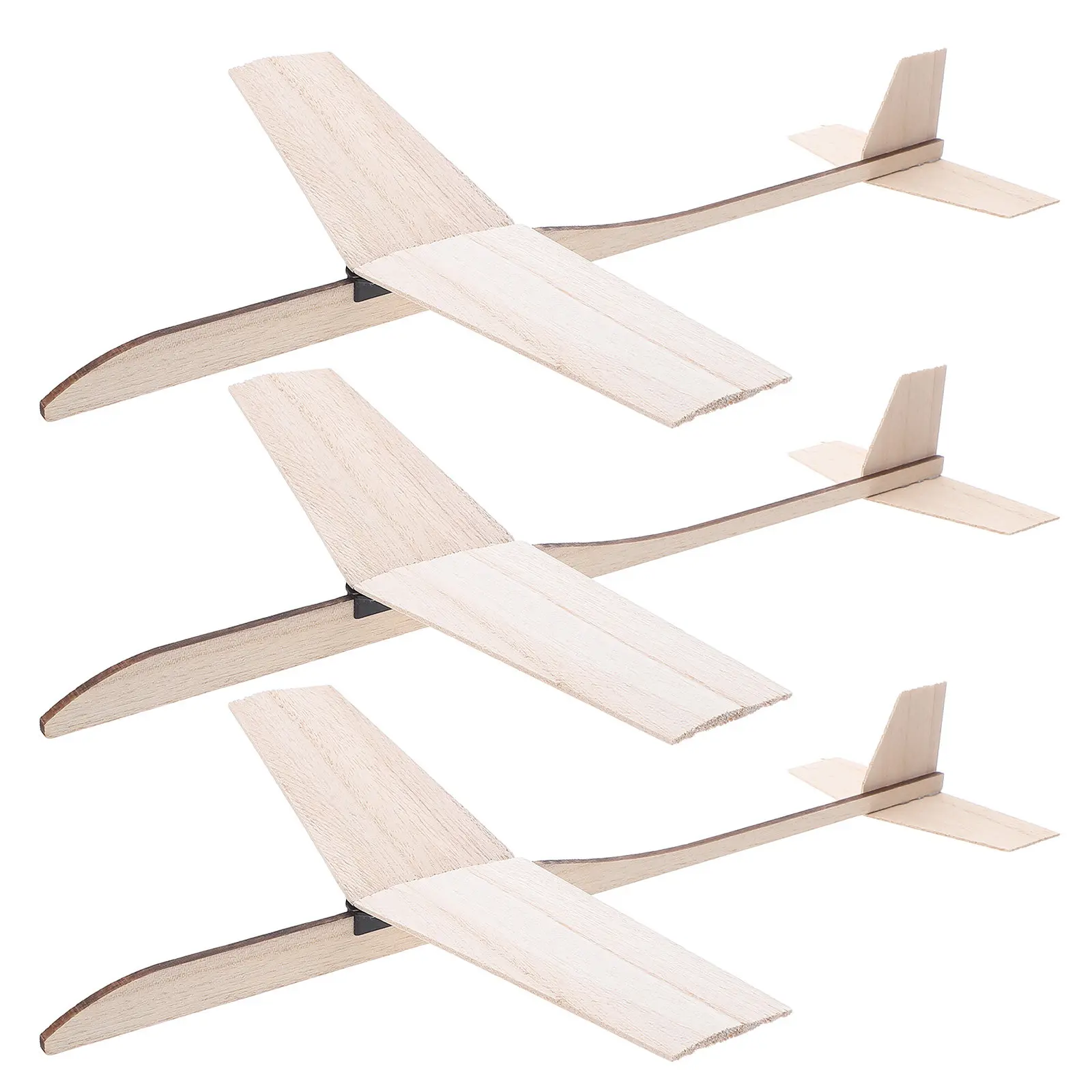 3Pcs Wood Gliders Unfinished Craft Kit Perfect for Kids Birthday Family School Painting Outdoor Activities Kids Wood Gliders