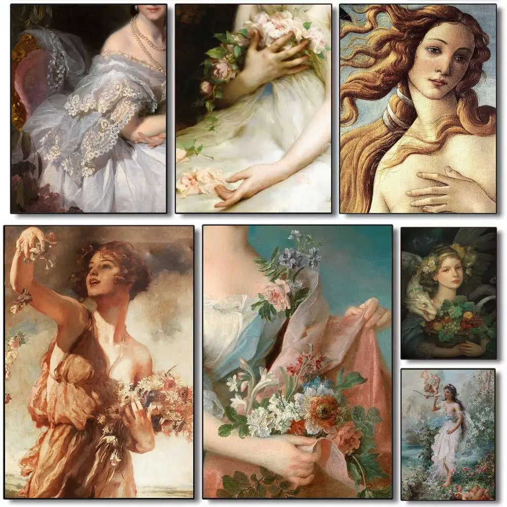 Renaissance Art Painting Pattern Poster Art canvas HD aesthetic Printing Paper Wall Art for Living Room Bar fashion Home Decor
