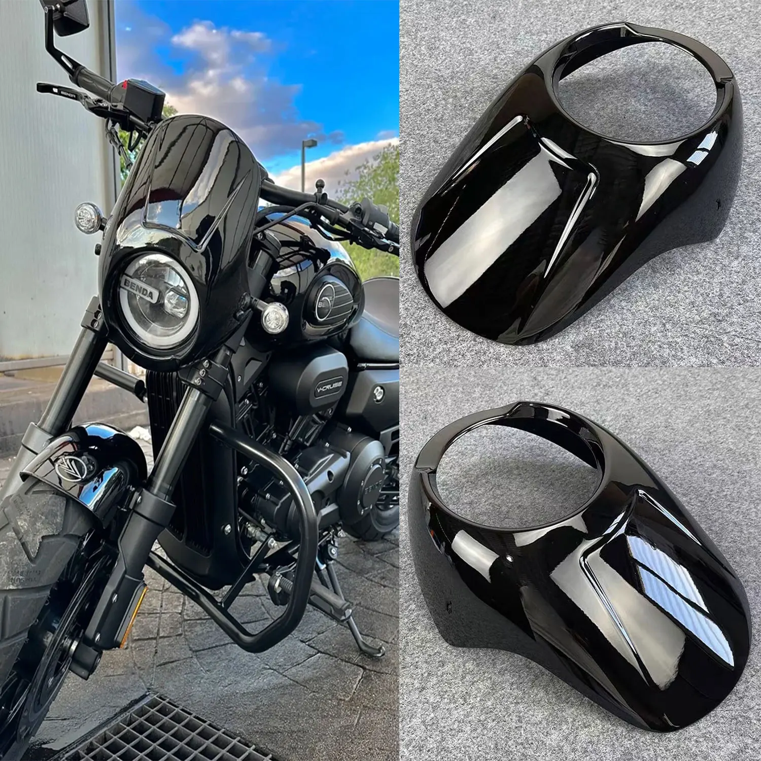 For Benda jinjila 300 Rock 300 BD300-15 Motorcycle Headlight Light Mask Windscreen Cover Windshield Wind Deflectors Fairing