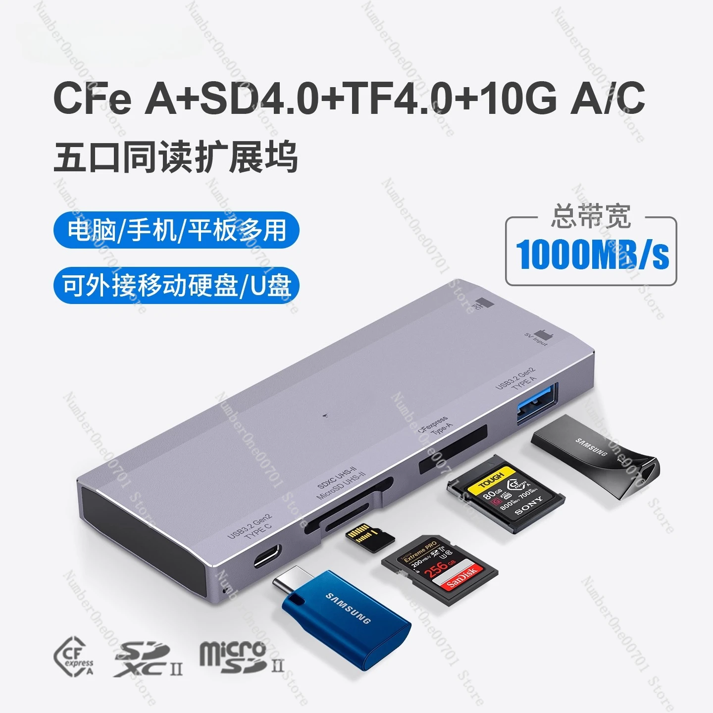 

CFA Card Reader SD/TF Card Mobile Phone Reader CFexpress A Compatible with A7M4/A7R5/A7S3/A1