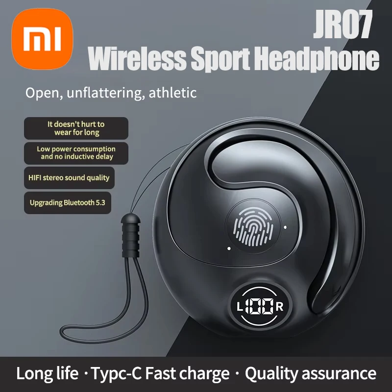 Xiaomi JR07 Bluetooth Earphones Conduction Open Ear Hook Wireless Sports Gamers Headphones 9D Stereo Noise Reduction Headset